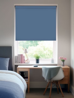 Santorini Blue Blackout Thermal Roller Blind