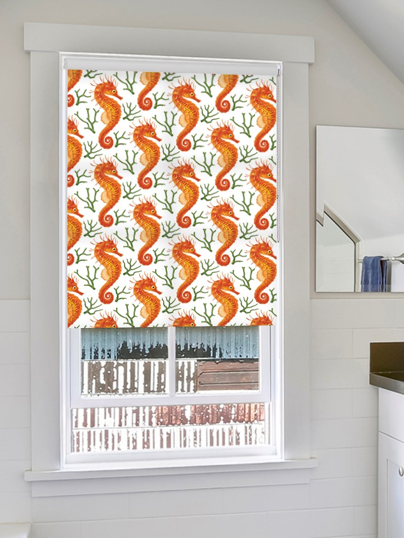 Seahorse Orange Roller Blind