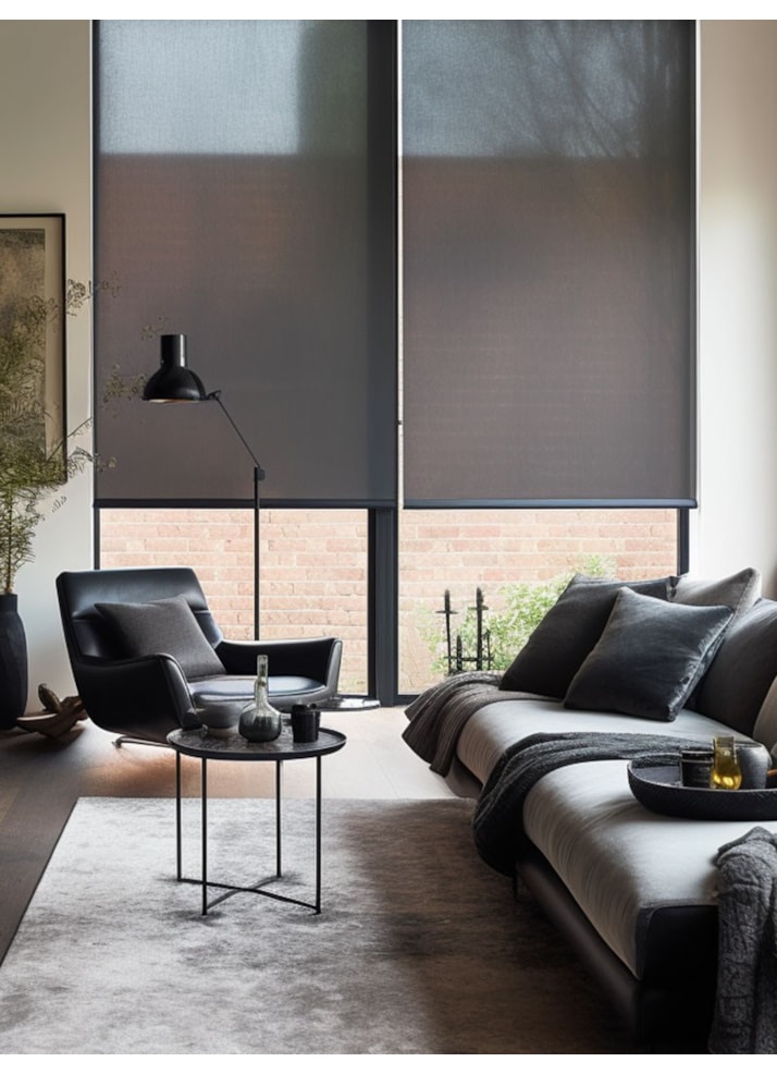 Sheer Black Roller Blind