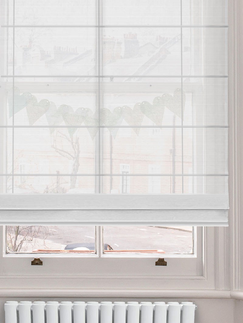 White Sheer Roman Blind