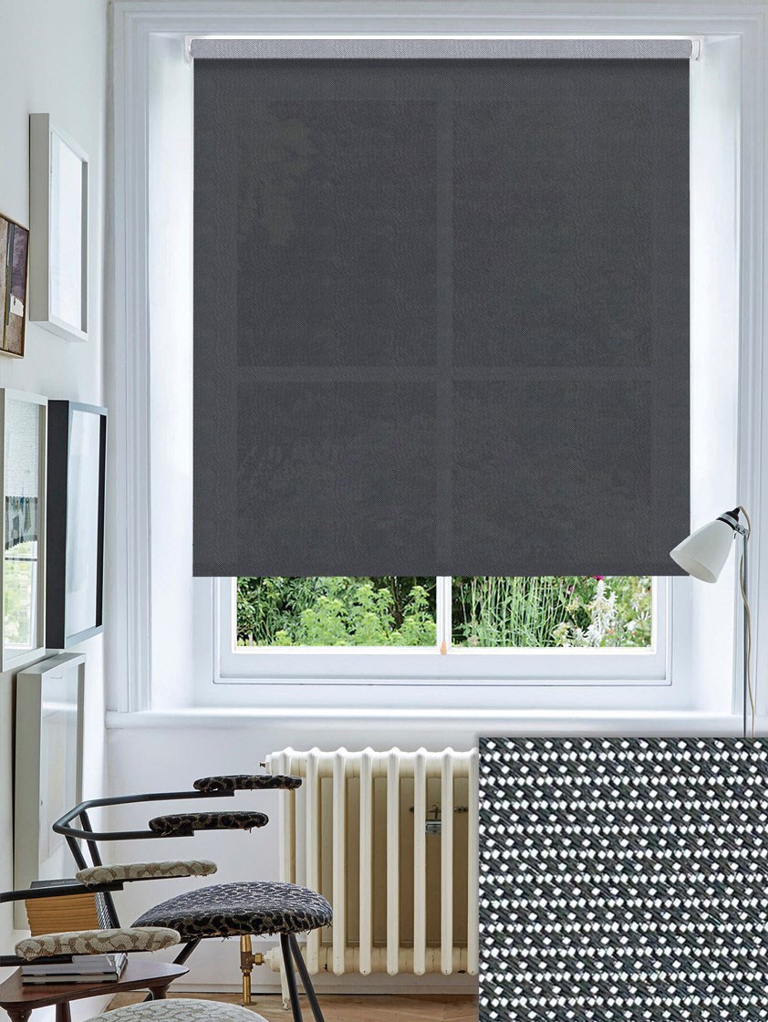 Slate 1% Sunscreen Cordless Spring Loaded Roller Blind