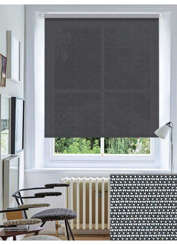 Slate 1% Sunscreen Cordless Spring Loaded Roller Blind