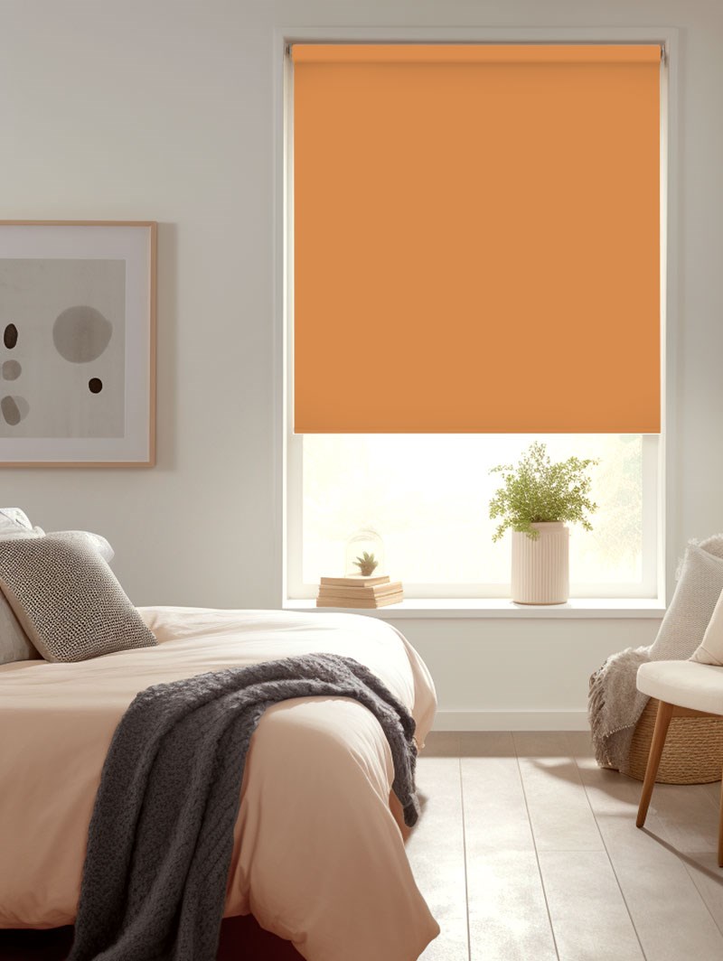 Soft Orange Blackout Thermal Roller Blind