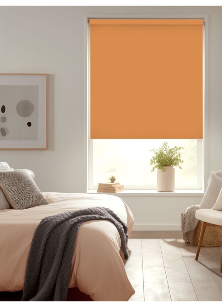 Soft Orange Blackout Thermal Roller Blind