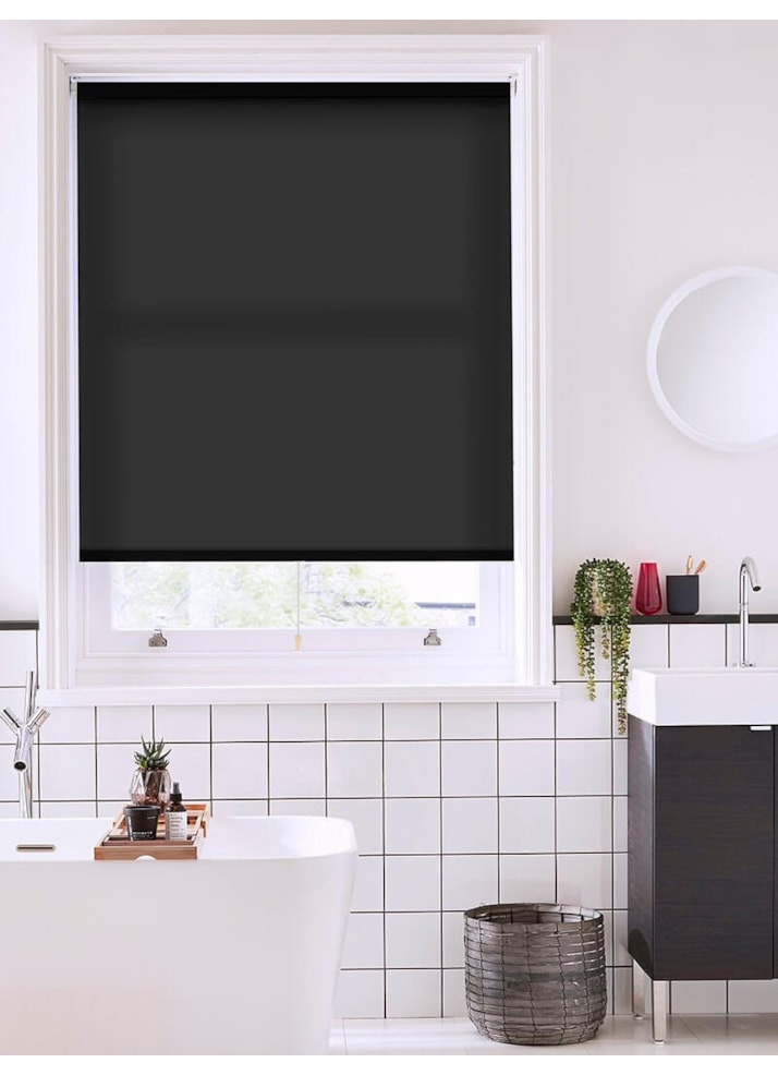 Deep Black Daylight Cordless Spring Loaded Roller Blind