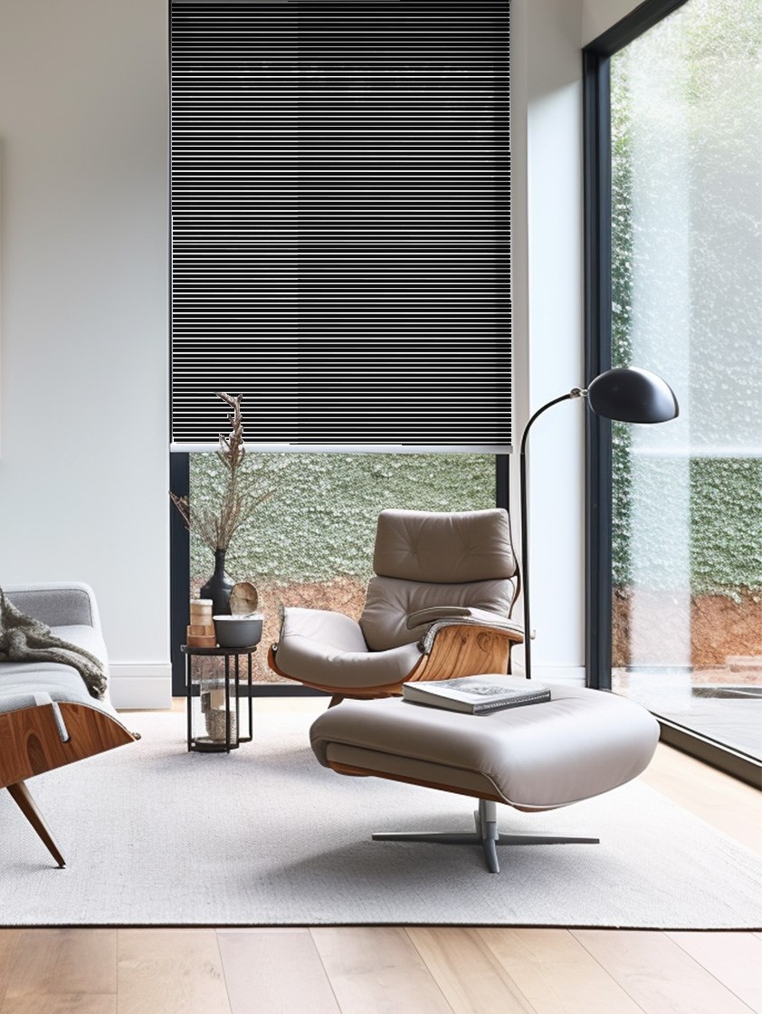 Stratus Black Sheer Roller Blind