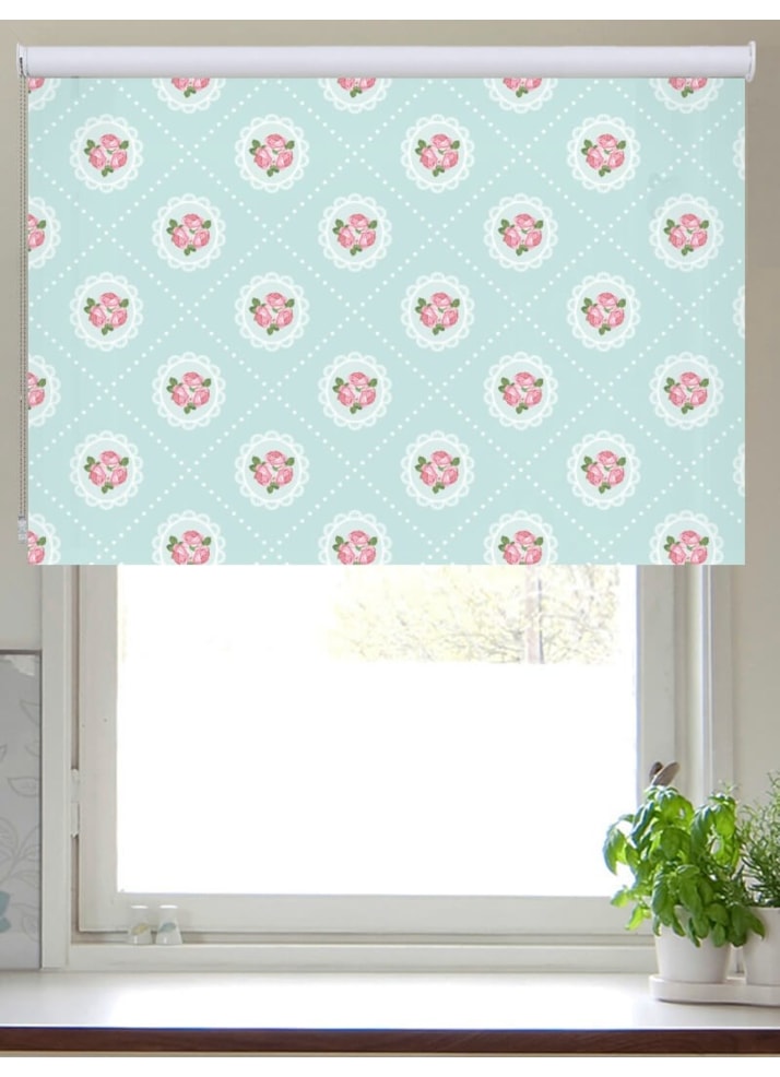 Tea Table Duckegg Roller Blind