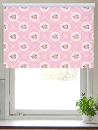 Tea Table Pink Roller Blind