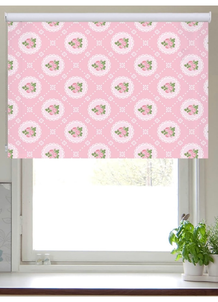 Tea Table Pink Roller Blind