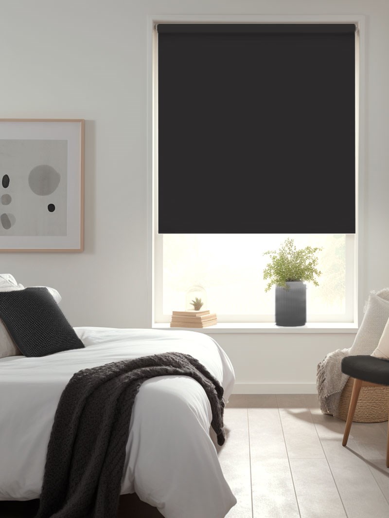 Thunder Black Blackout Thermal Roller Blind