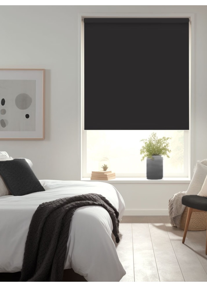 Thunder Black Blackout Thermal Roller Blind