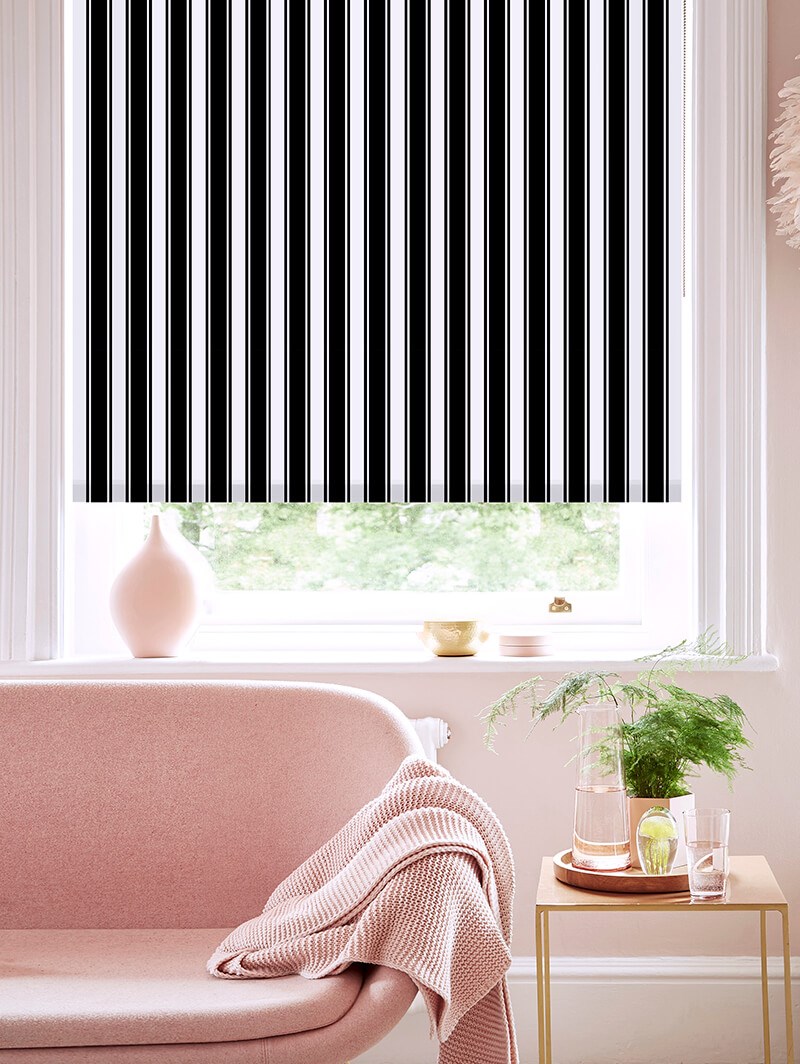 Ticking Stripe Black Roller Blind