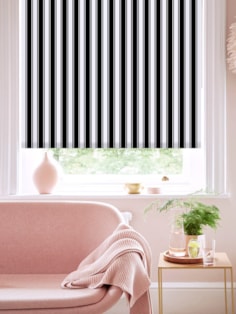 Ticking Stripe Black Roller Blind