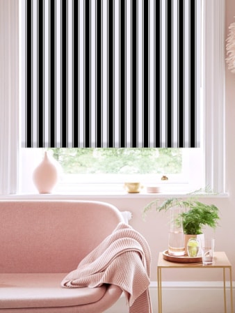 Ticking Stripe Black Roller Blind