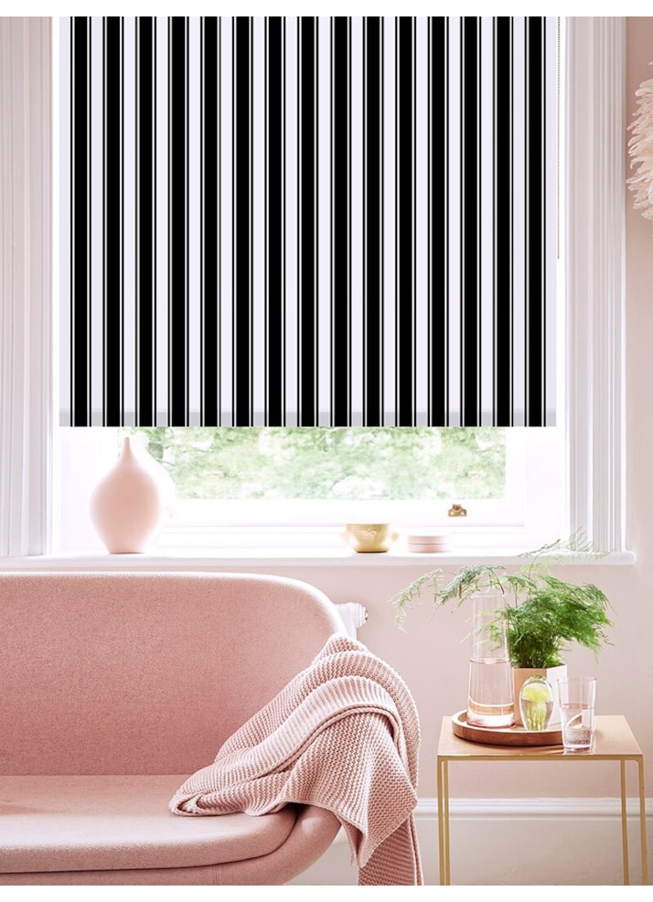 Ticking Stripe Black Roller Blind