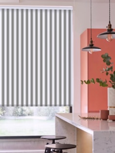 Ticking Stripe Grey Roller Blind