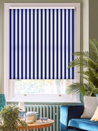 Ticking Stripe Navy Roller Blind