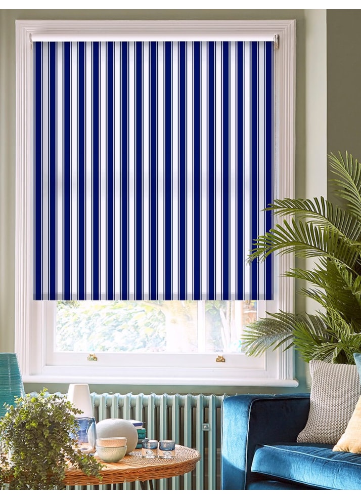 Ticking Stripe Navy Roller Blind