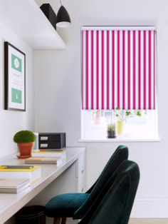 Ticking Stripe Pink Roller Blind