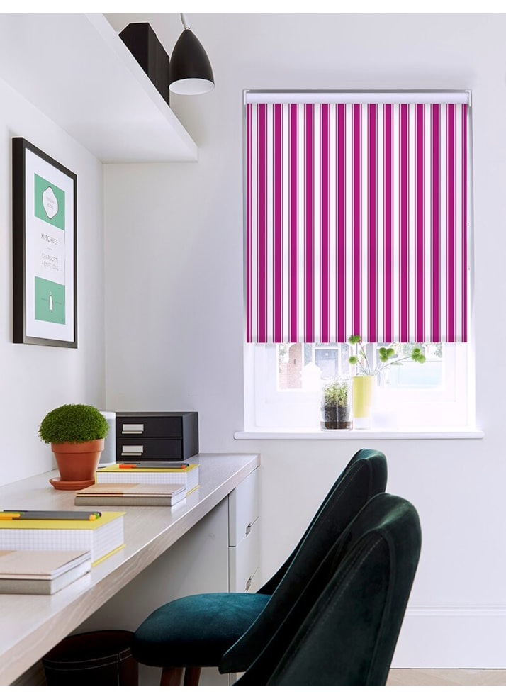 Ticking Stripe Pink Roller Blind