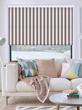 Ticking Stripe Taupe Roller Blind