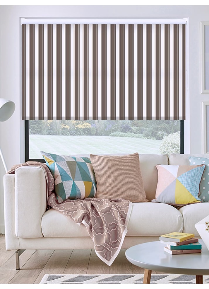 Ticking Stripe Taupe Roller Blind