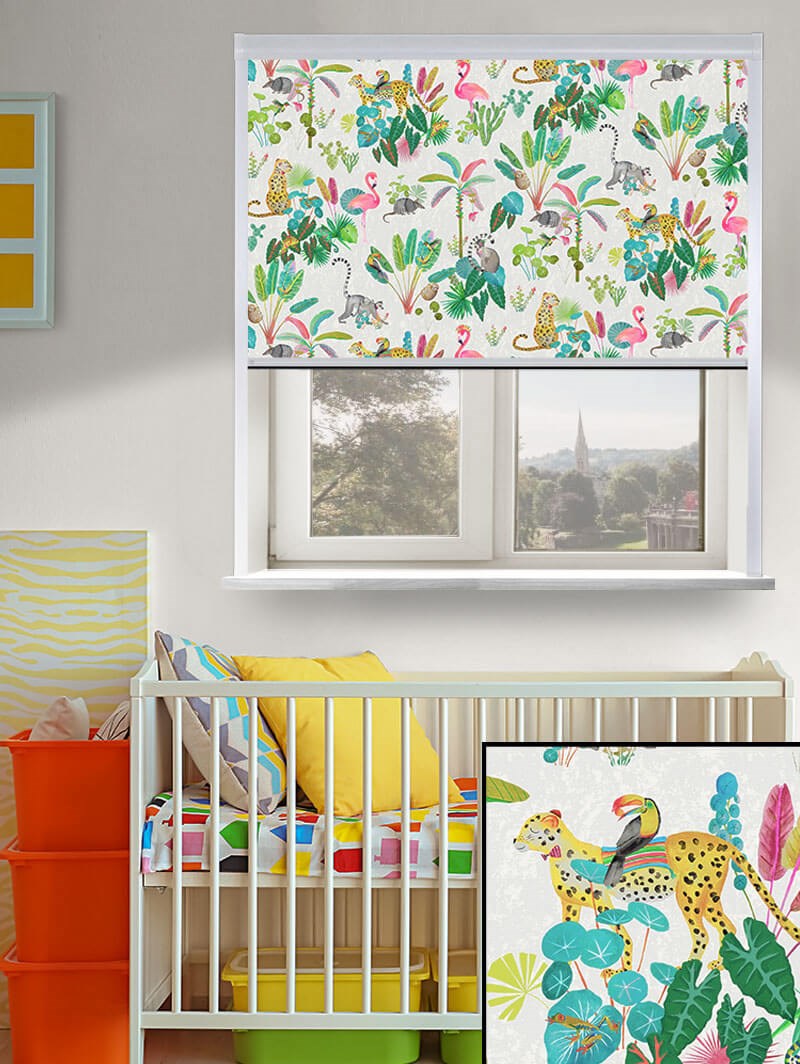 Jungle Jamboree Natural Total Blackout Roller Blind