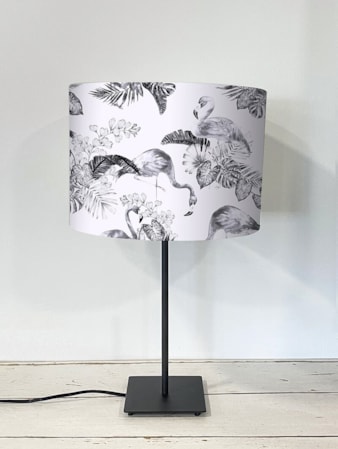 Tropical Flamingo Black & White Lampshade