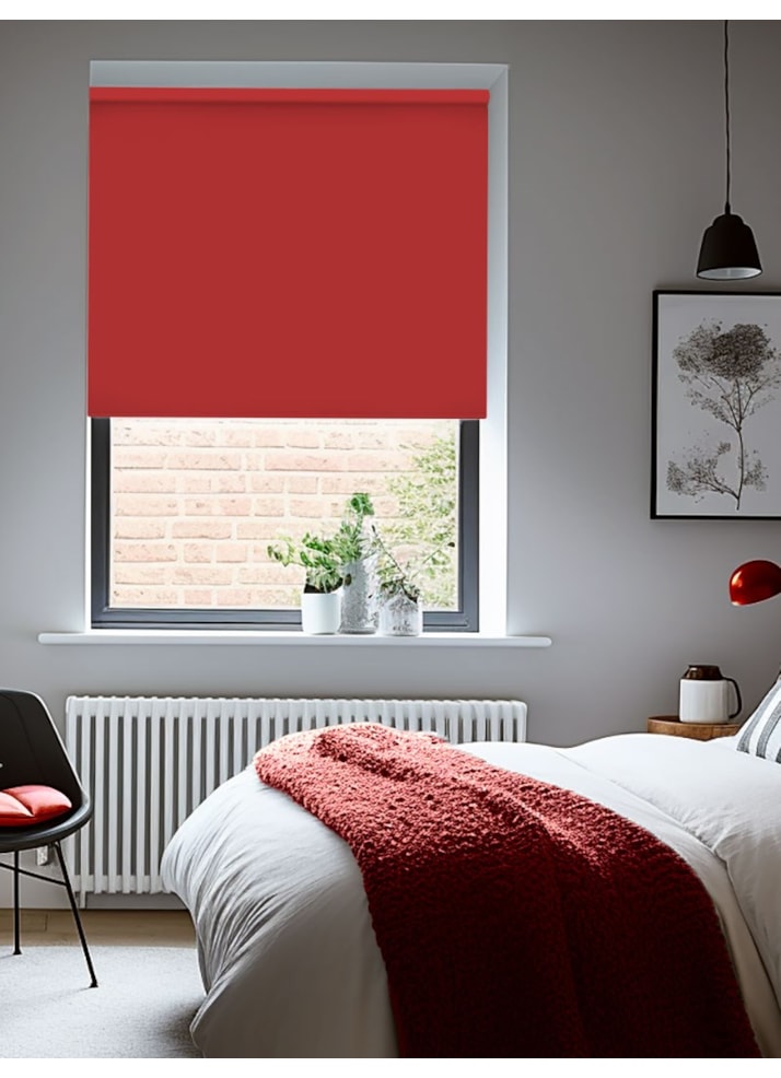 True Red Blackout Thermal Roller Blind