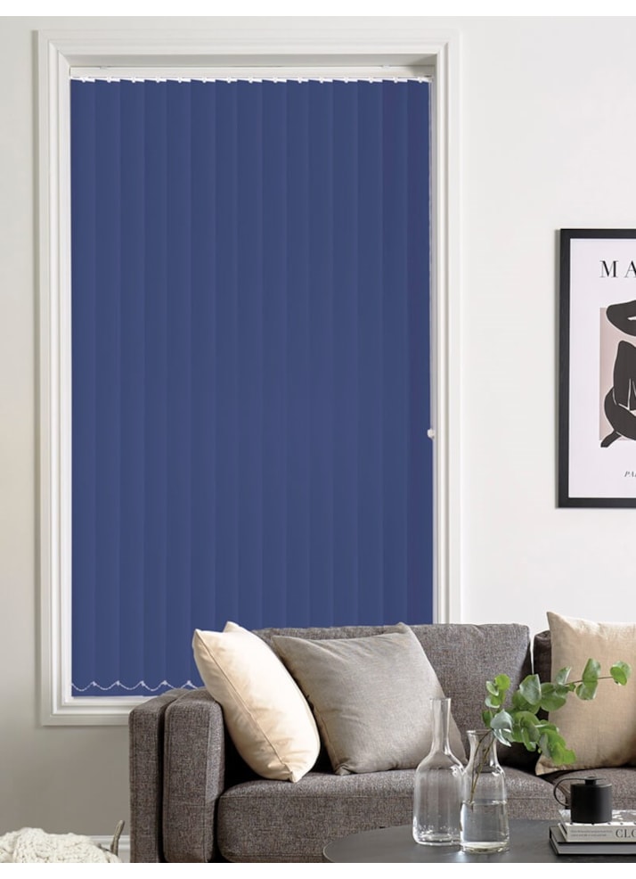 Uniform Blue Blackout 89mm Vertical Blind Replacement Slats