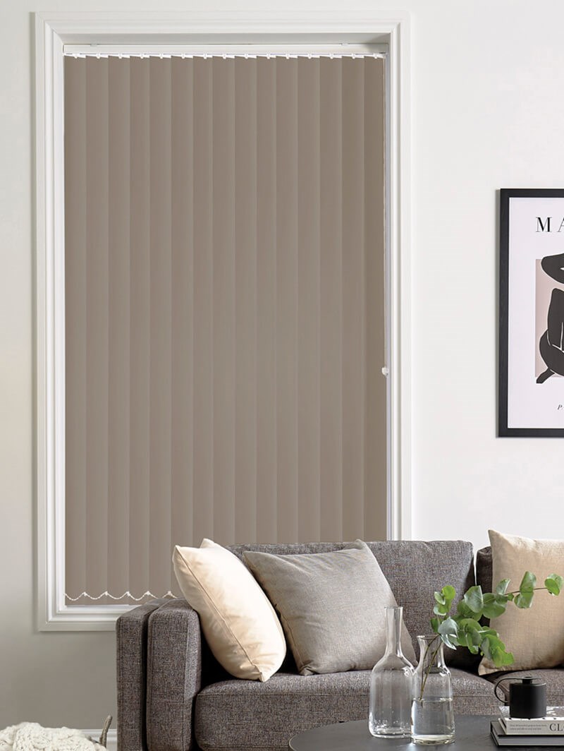 Hessian Brown 89mm Blackout Vertical Blind