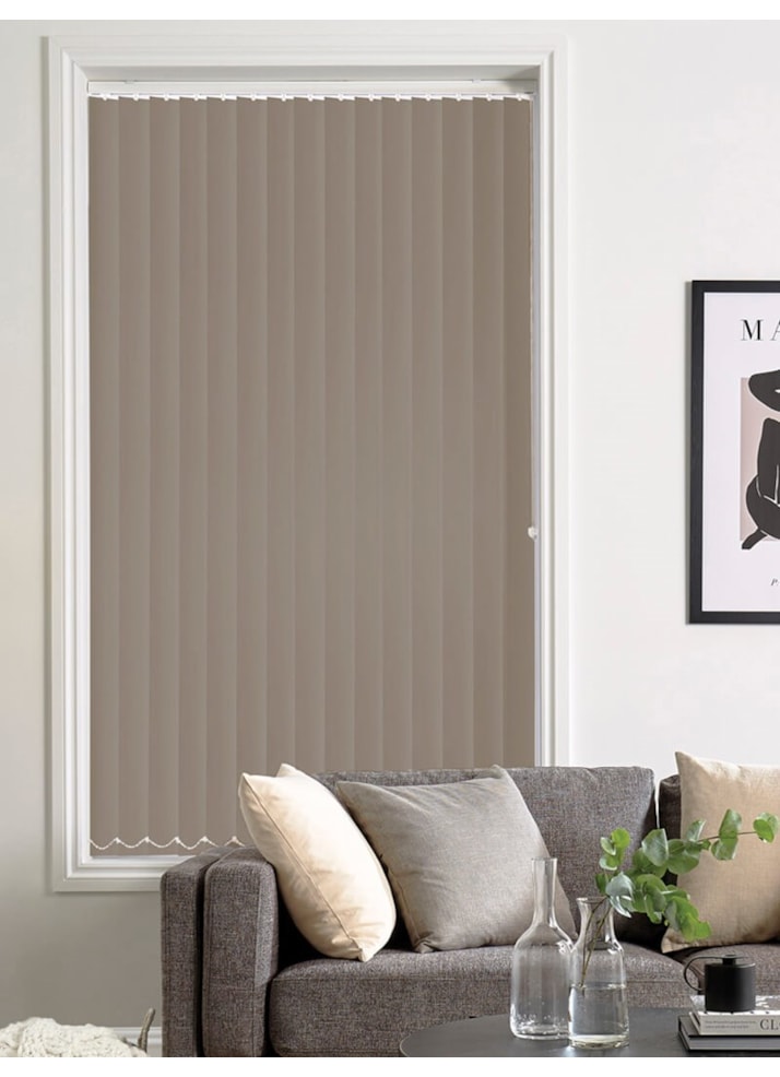 Hessian Brown 89mm Blackout Vertical Blind