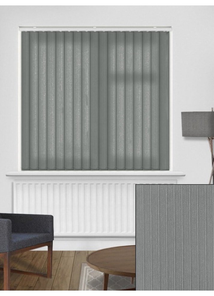 Candy Stripe Graphite 89mm Daylight Vertical Blind