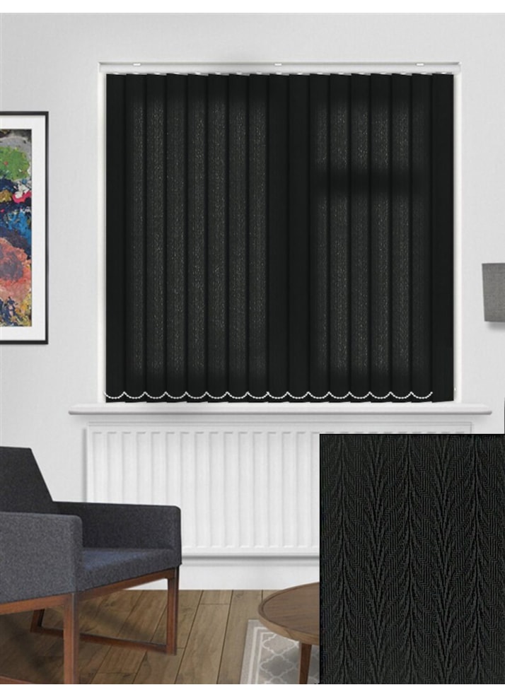 Foliage Black 89mm Daylight Vertical Blind