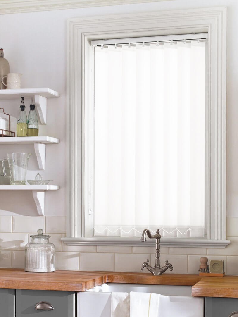 Crystal White 89mm Daylight Vertical Blind