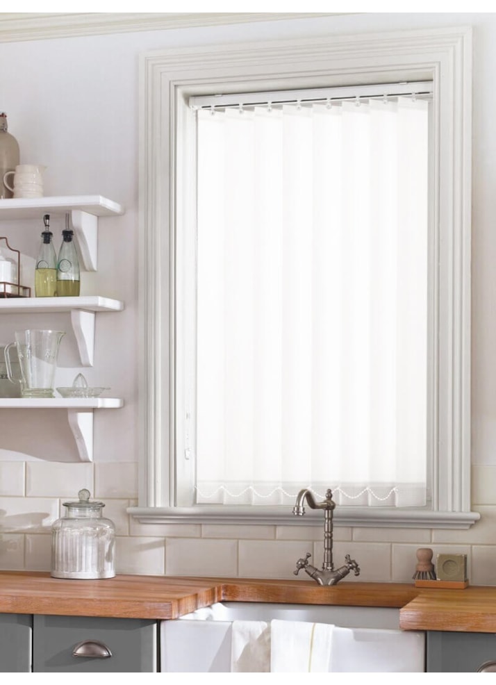 Crystal White 89mm Daylight Vertical Blind