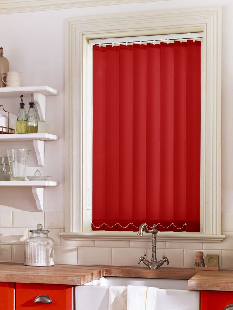 Plush Red 89mm Daylight Vertical Blind