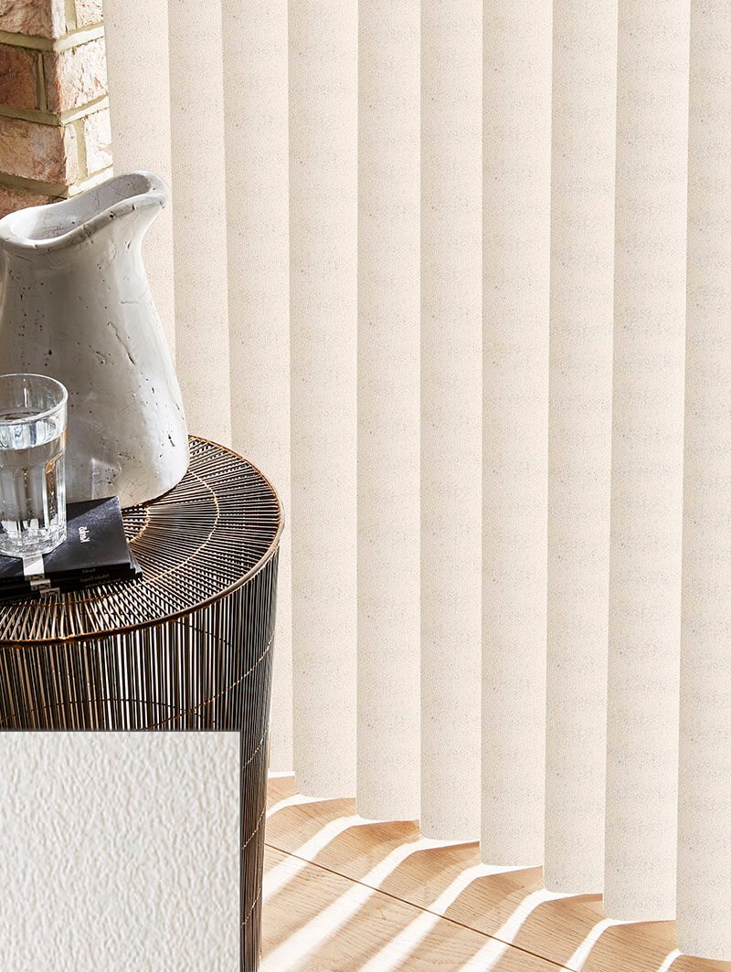 Embossed Ivory Rigid PVC 89mm Vertical Blind