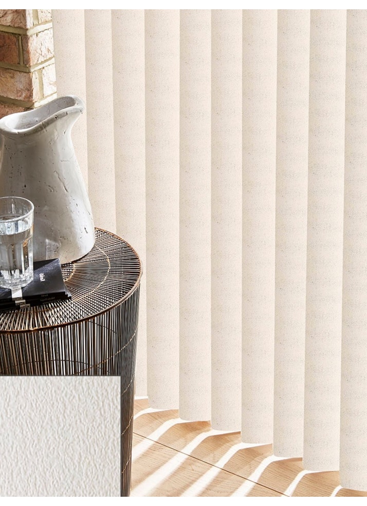 Embossed Ivory Rigid PVC 89mm Vertical Blind