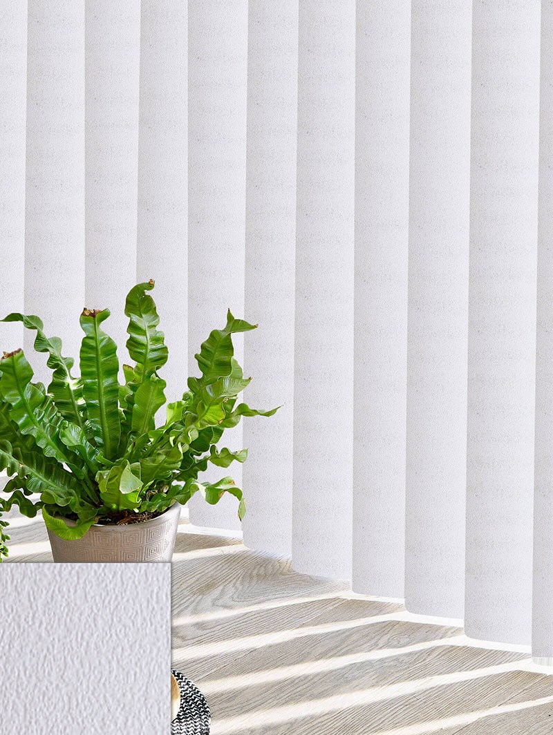 Embossed White Rigid PVC 89mm Vertical Blind