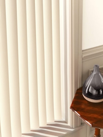 Ridged Cream Rigid PVC 89mm Vertical Blind