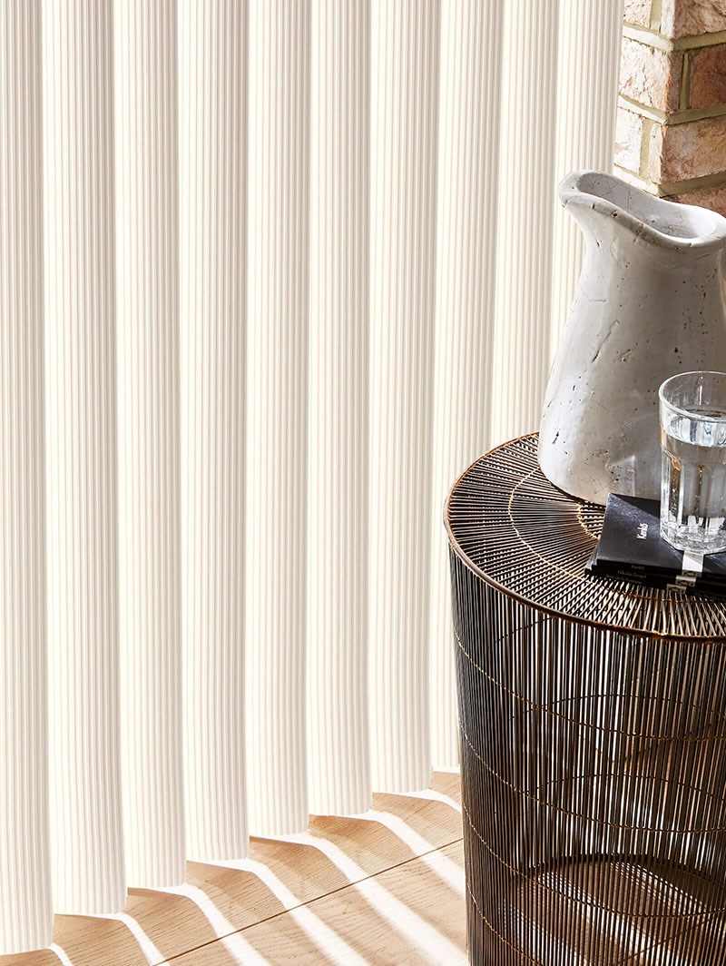 Ridged Ivory Rigid PVC 89mm Vertical Blind