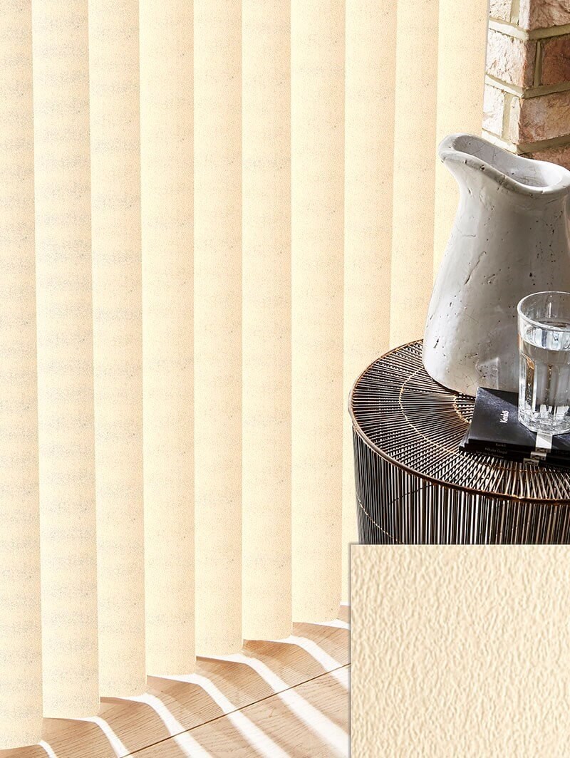 Embossed Cream 89mm Rigid PVC Vertical Blind Replacement Slats