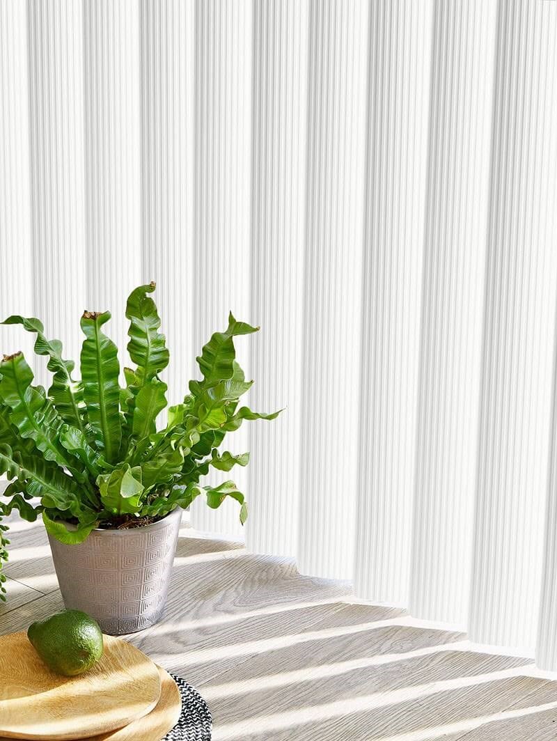 Ridged White 89mm Rigid PVC Vertical Blind Replacement Slats