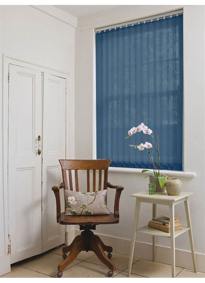 Navy Blue 89mm Sheer Vertical Blind