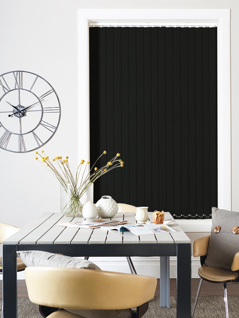 Black 89mm Blackout Vertical Blind