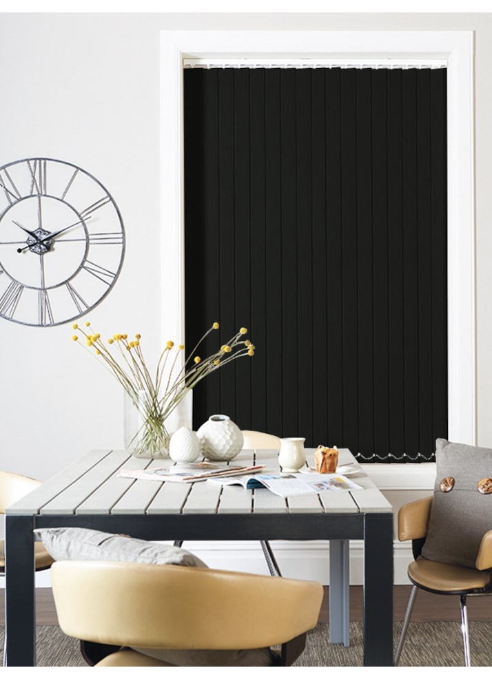 Black 89mm Blackout Vertical Blind