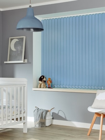 Smokey Blue 89mm Blackout Vertical Blind