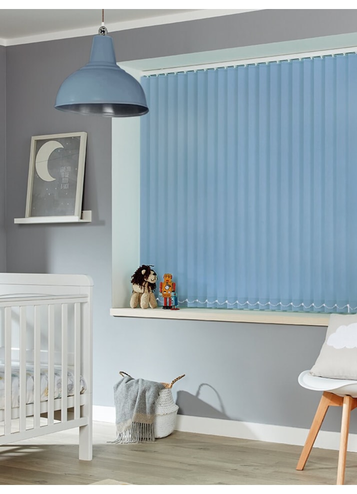 Smokey Blue 89mm Blackout Vertical Blind