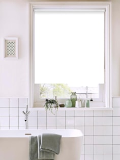 White Bathroom Roller Blind